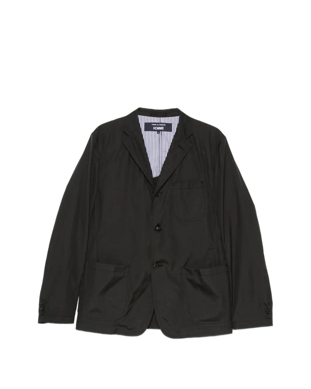 Homme by Michele Rossi Black Notched-Lapel Single-Breasted Blazer for men