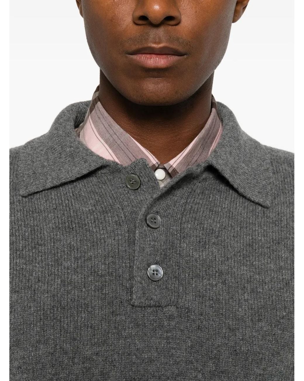 Polo De Canalé Amaranto de hombre de color Gray