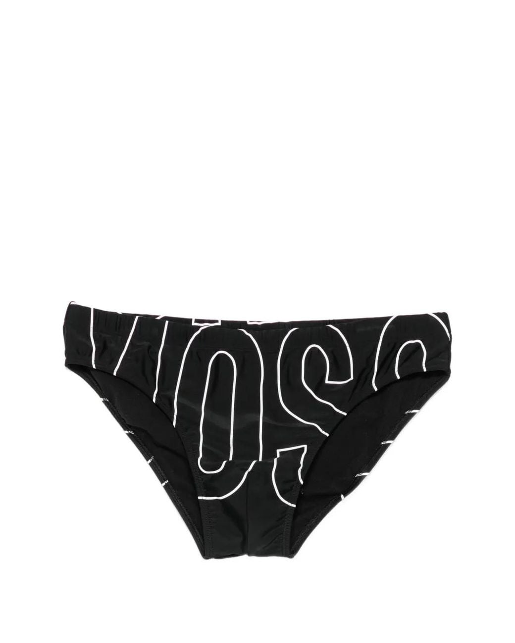 Moschino Black Logo-Print Swim Trunks for men