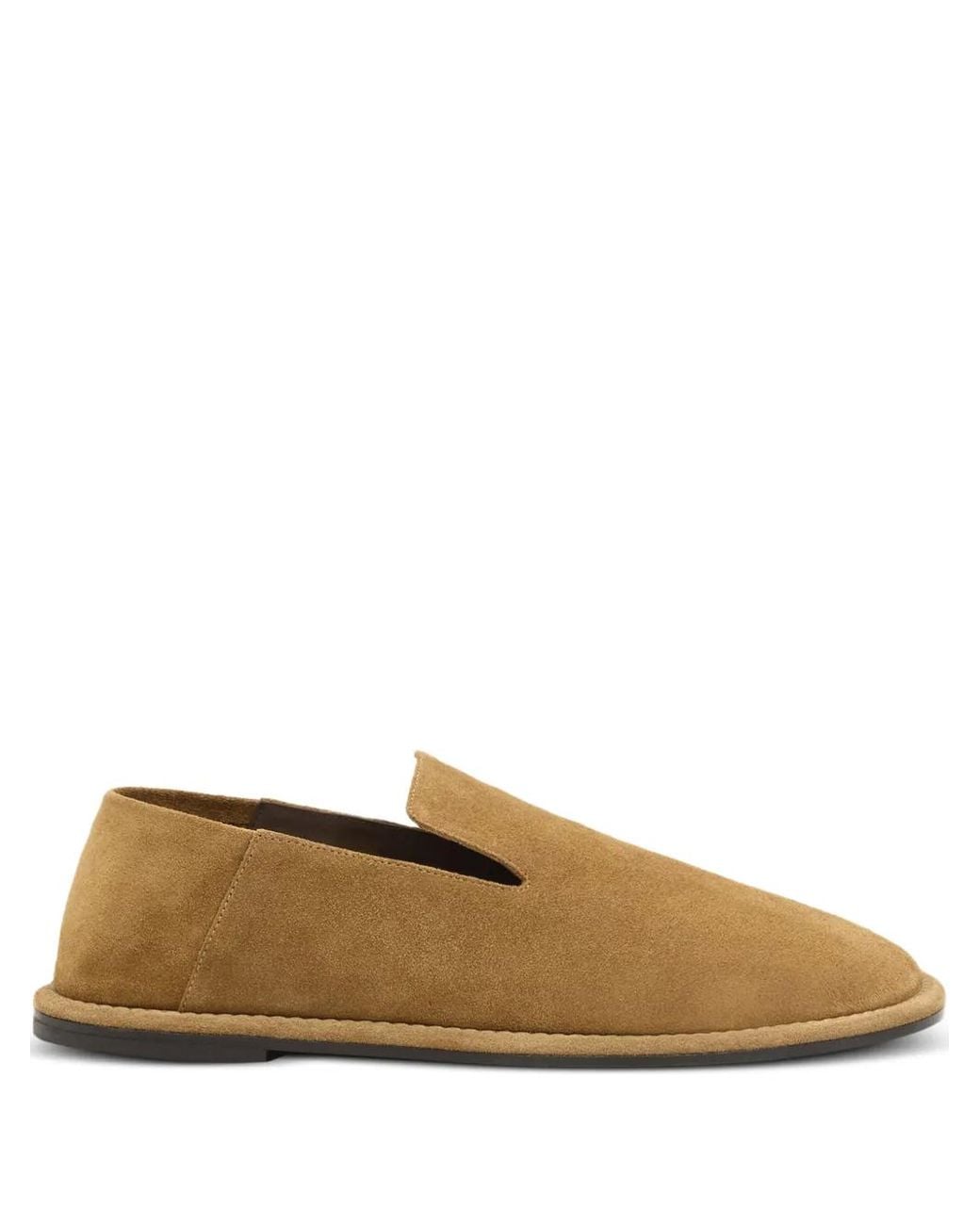 AMI Brown Cow Leather Midi Slippers