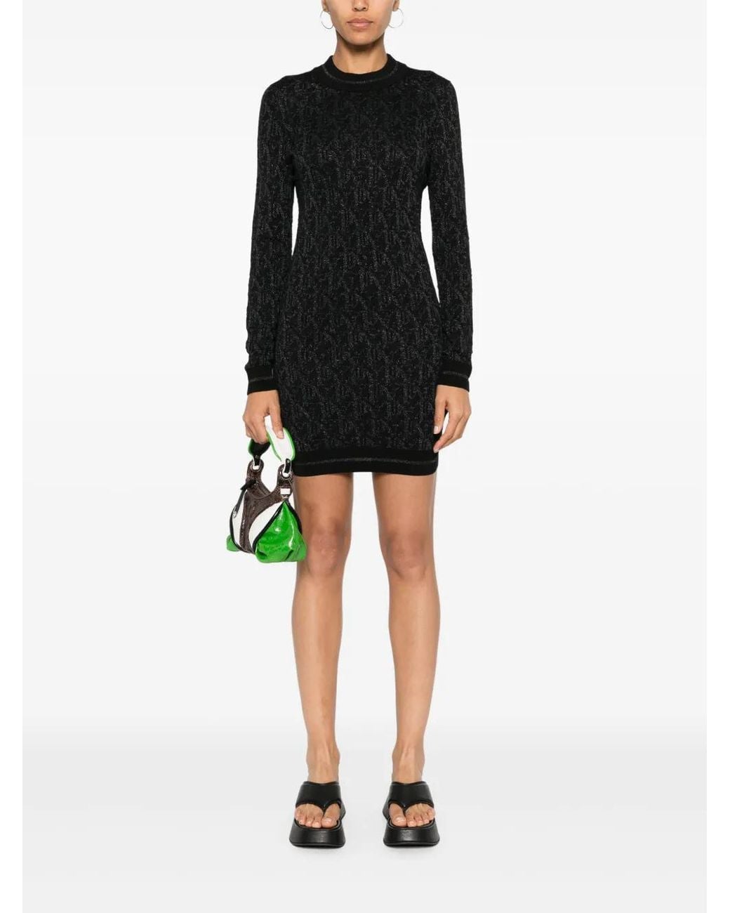Palm Angels Black Logo Mini Dress