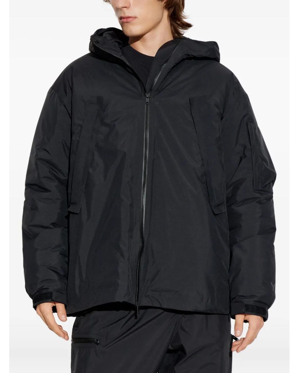 Y-3 Black Hooded Padded Jacket for men