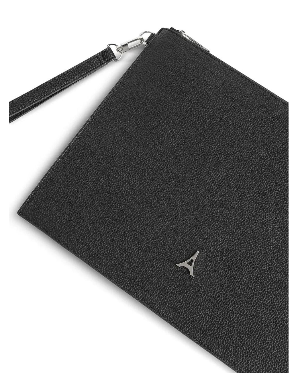 Manière De Voir Black Leather Eiffel Laptop Case