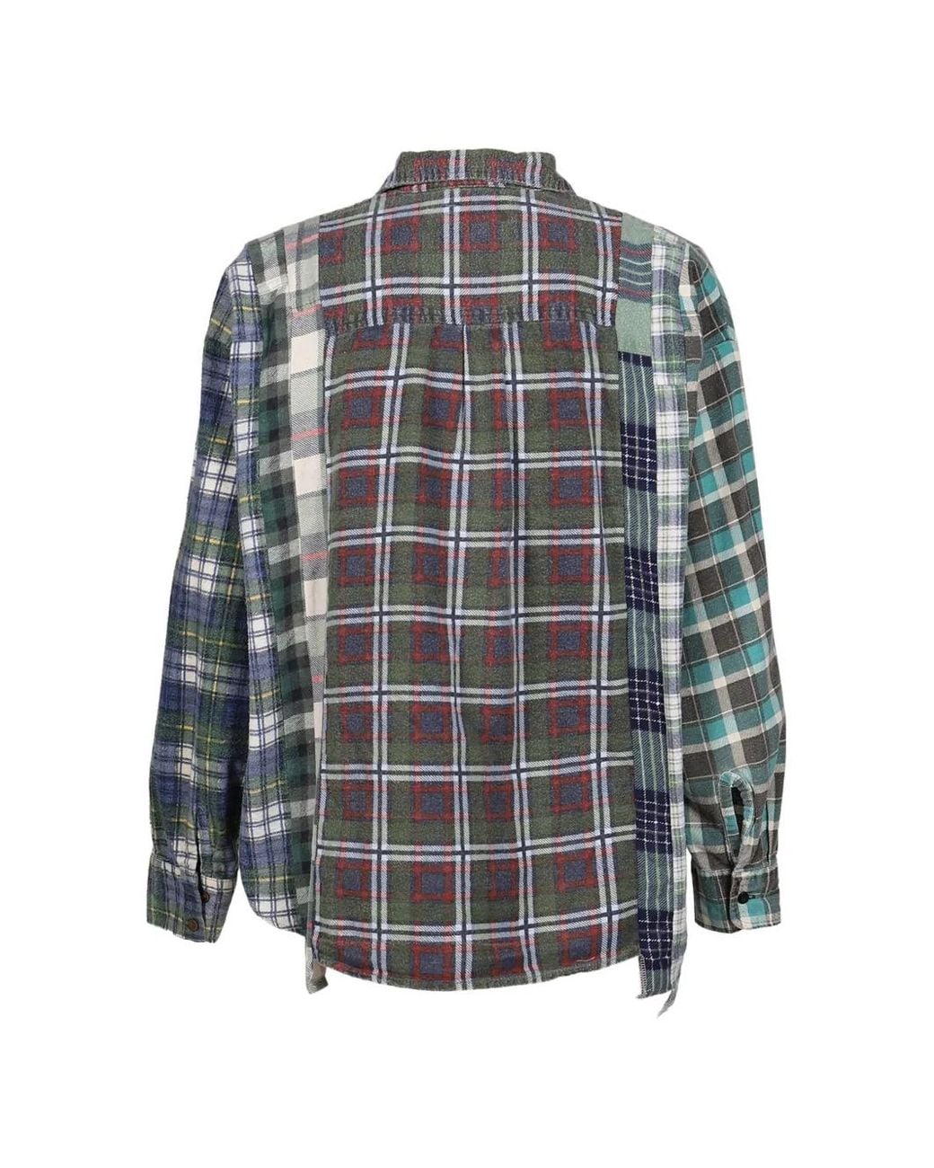 Needles Patchwork Fannel Shirt in Gray for Men | Lyst