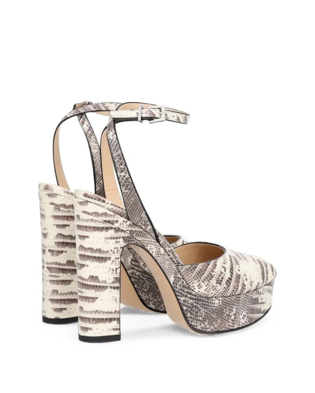 Fendi White After 9 Lizard-Effect Platform Sandals