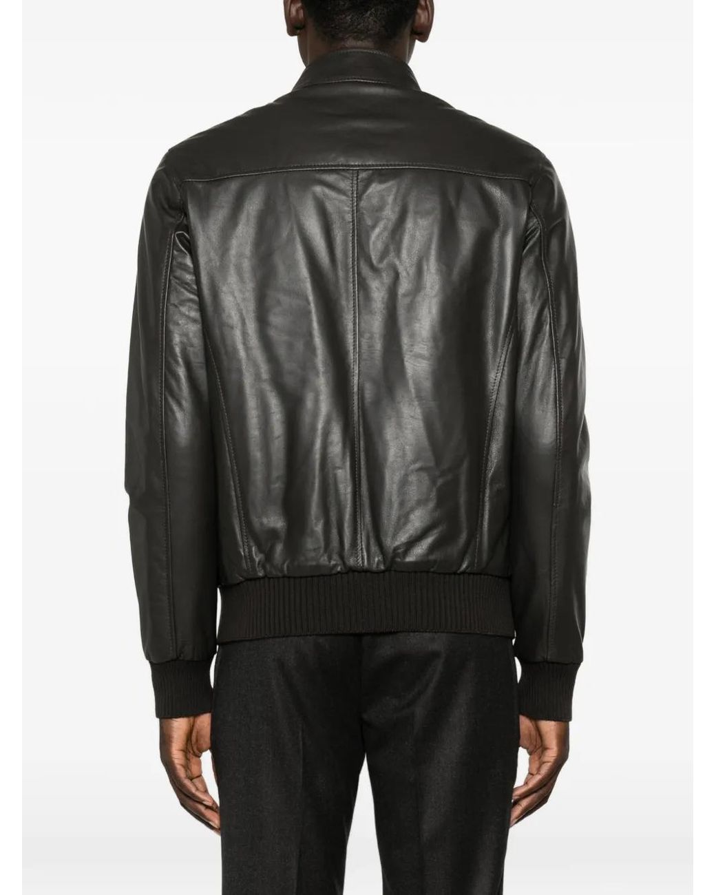 Barba Napoli Black Veste Bomber Dakota En Cuir for men