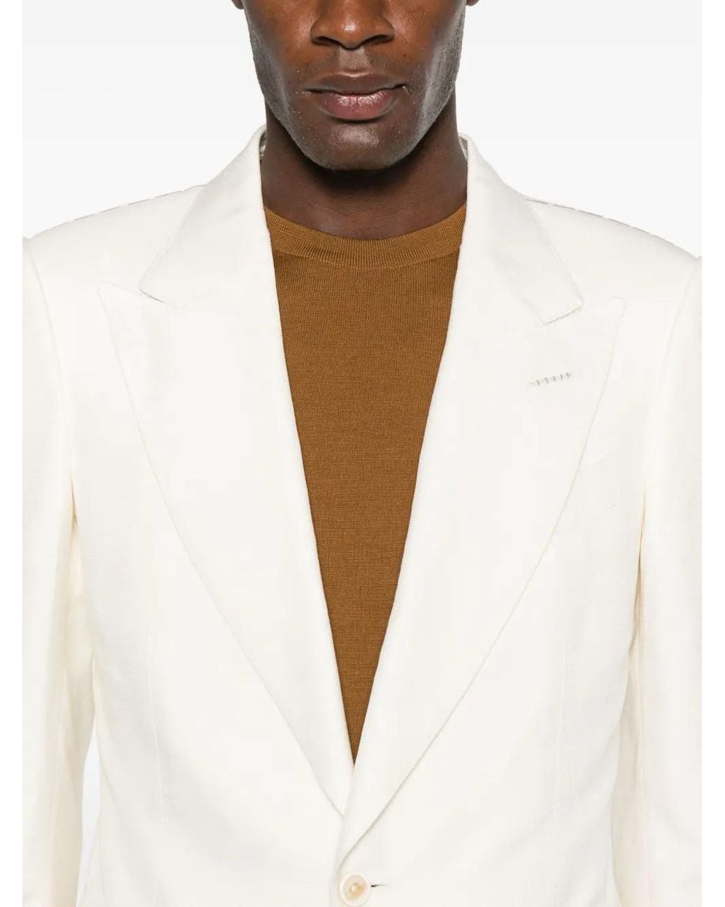 Tom Ford White Side-Strap Single-Breasted Suit for men