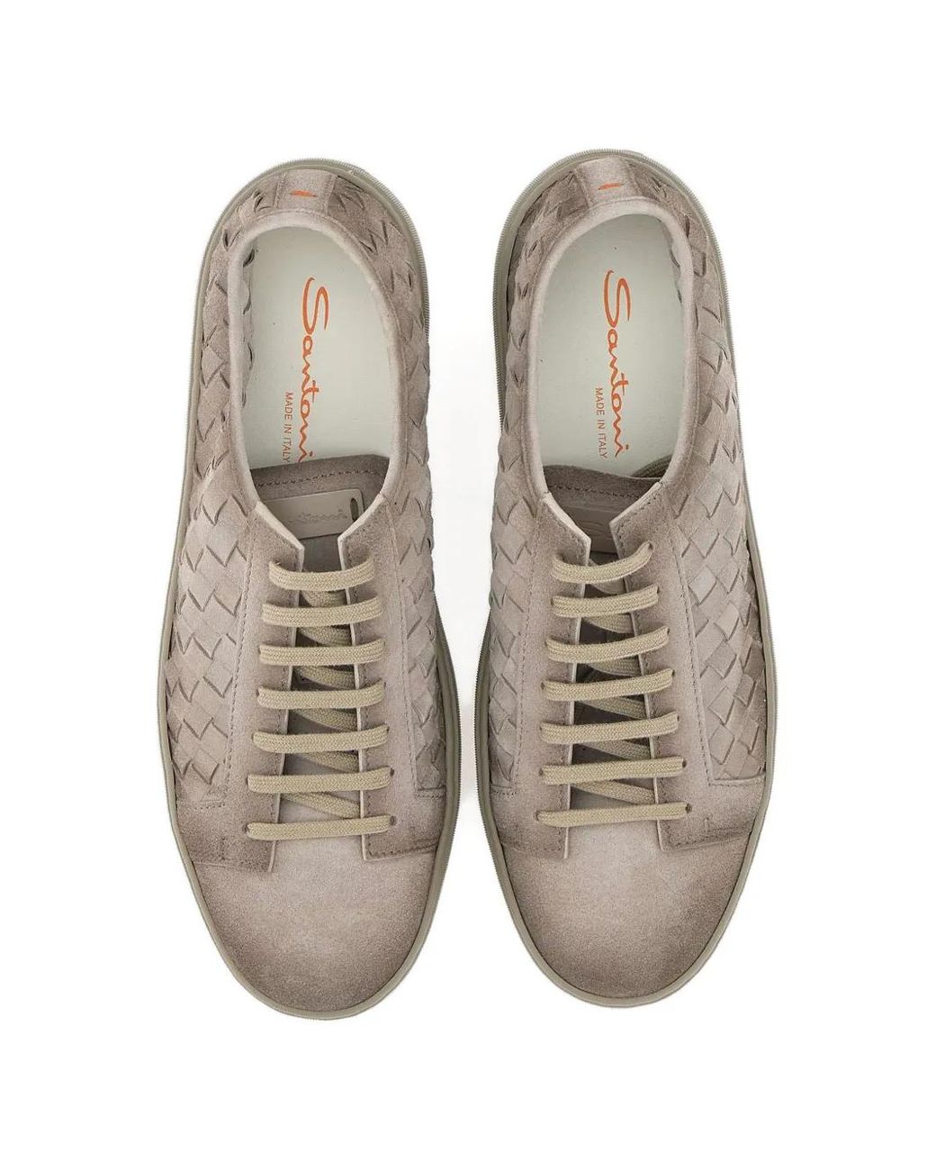 Santoni Gray Woven Sneakers for men