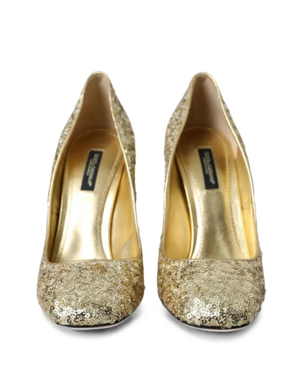 Dolce & Gabbana Metallic Sequin-Embellished Crystal-Detailed Pumps