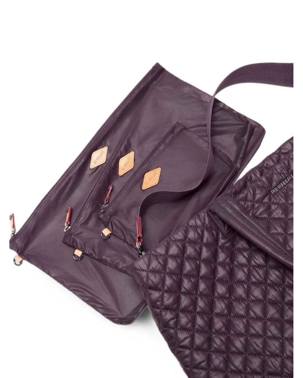MZ Wallace Purple Large Metro Deluxe Quilted Tote Bag