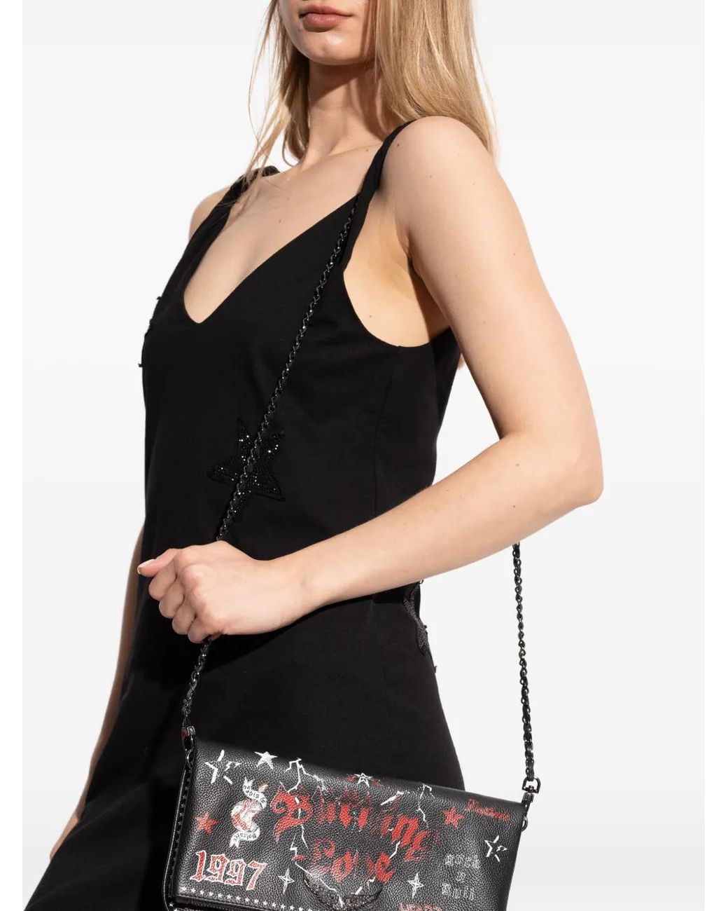 Zadig & Voltaire Black Rock Punk Clutch Bag