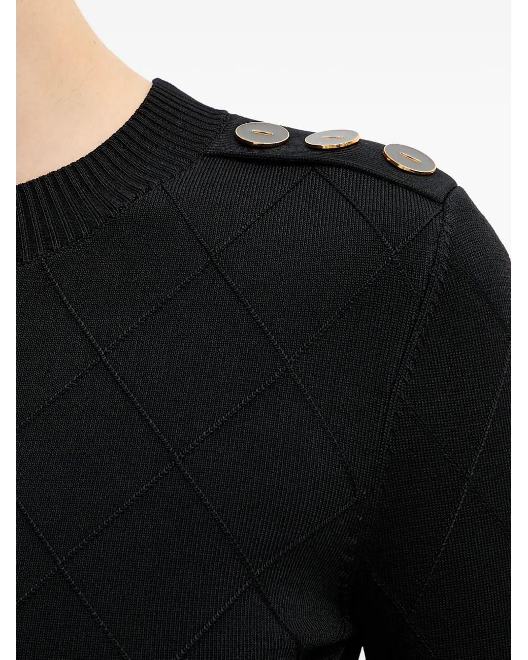 MARCIANO BY GUESS Black Diamond-Effect Button Sweater