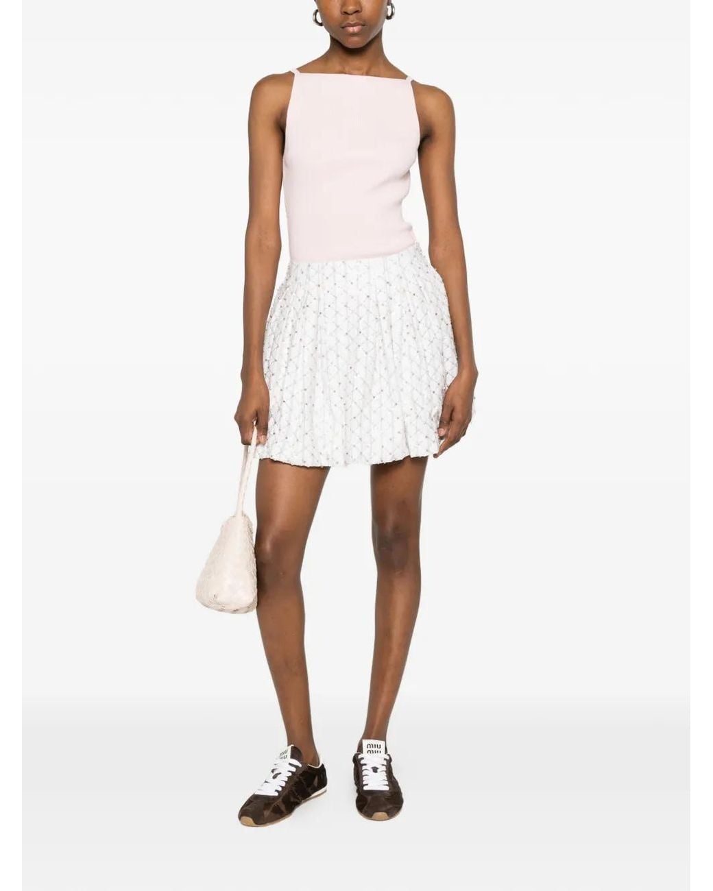 Maje Pink High Straight-Neck Top