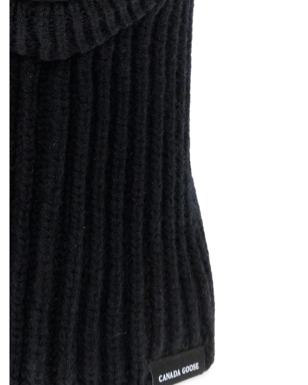 Canada Goose Black Ribbed-Knit Balaclava