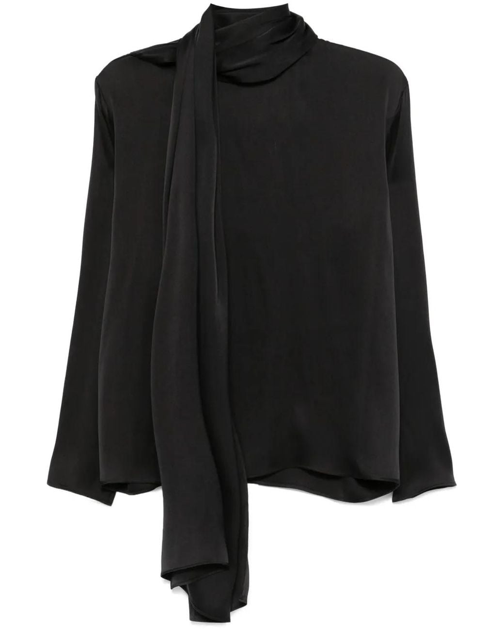 Magda Butrym Black Satin Blouse