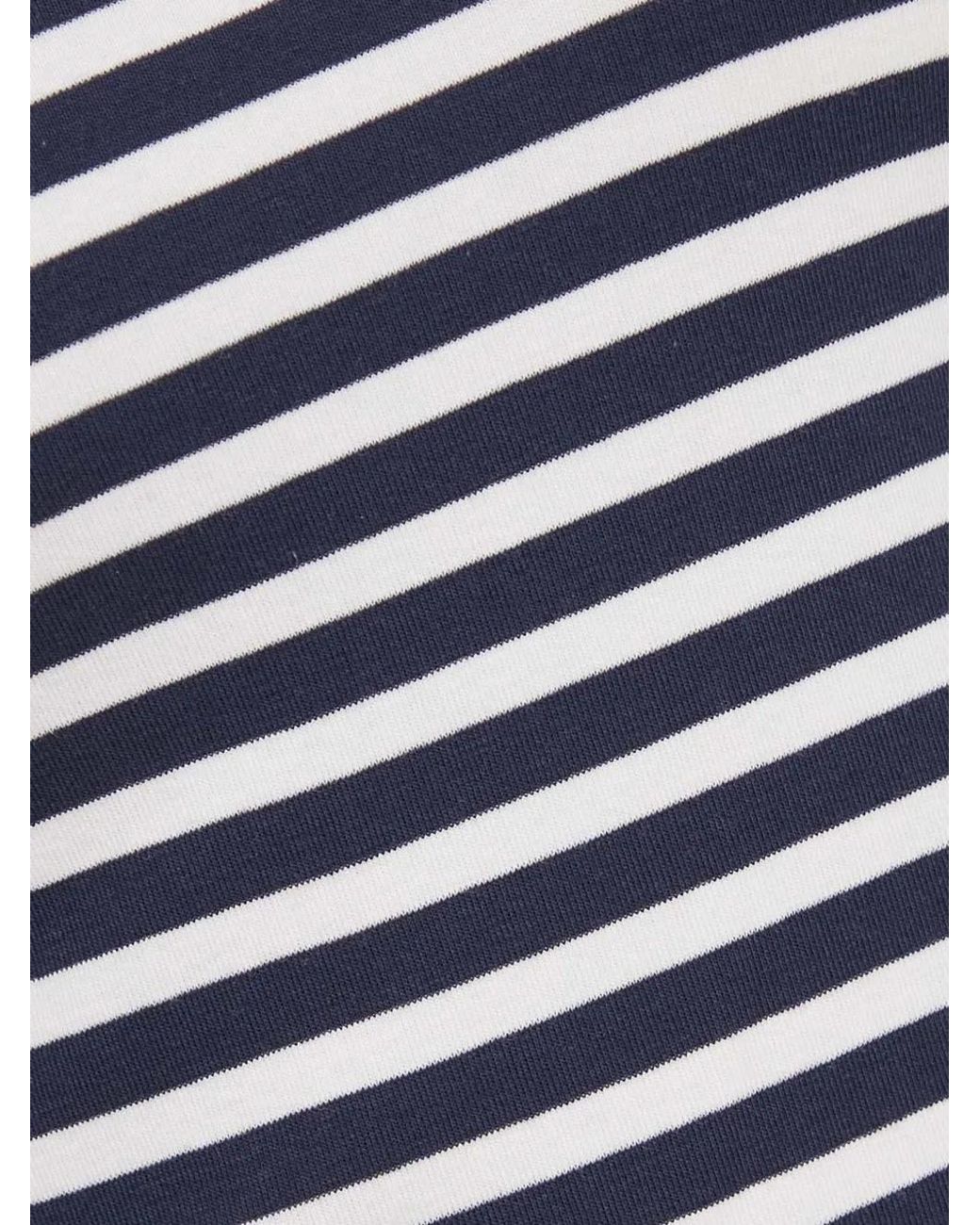 Gant Blue Striped Three-Quarter Sleeve T-Shirt