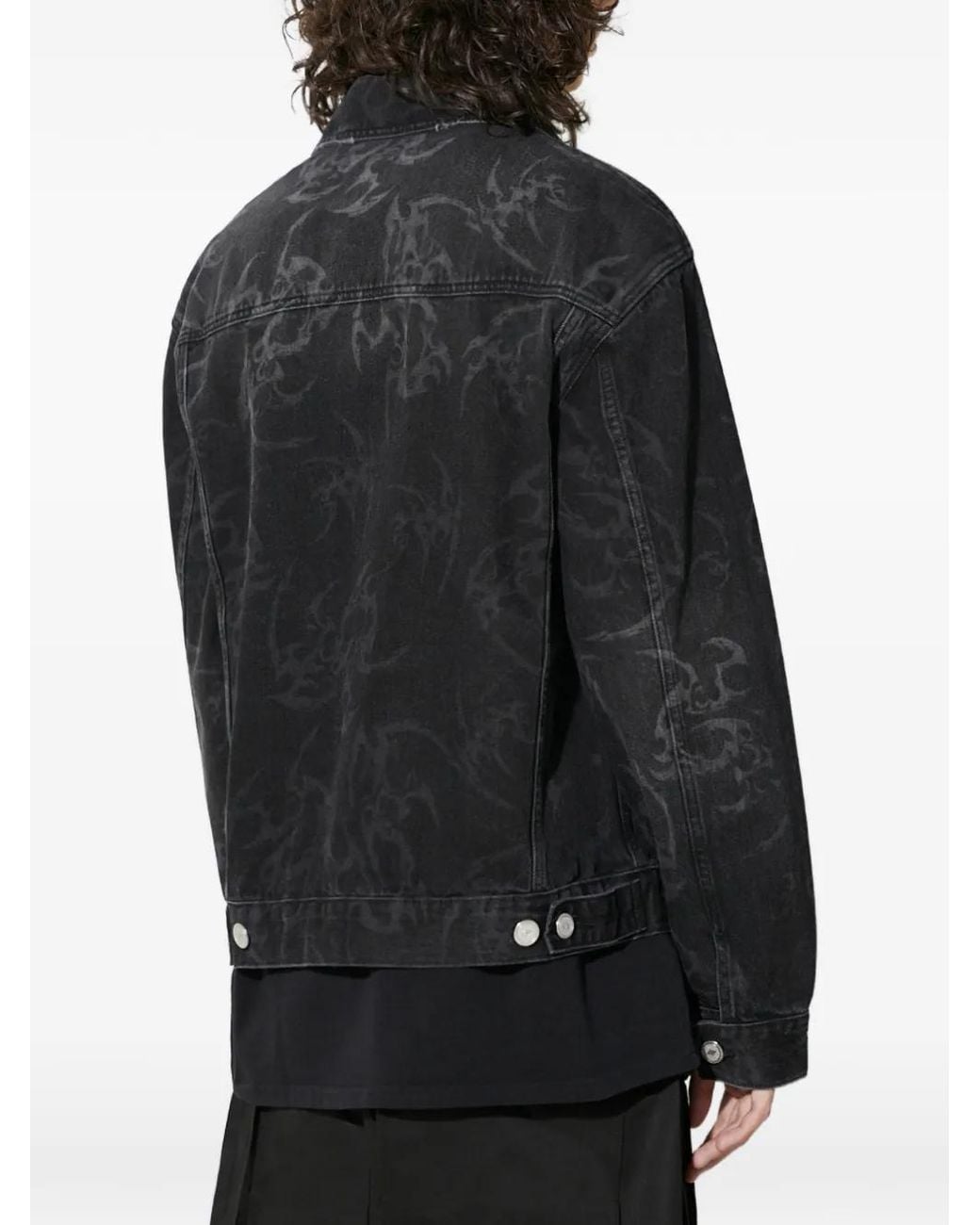 Han Kjobenhavn Black Patterned Shirt Jacket for men
