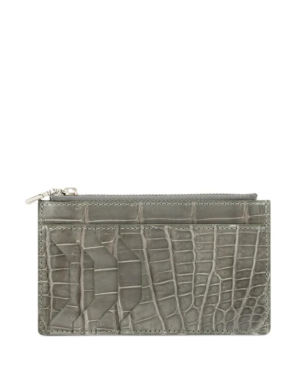 Kwanpen Gray Porte-Cartes À Effet Peau De Crocodile