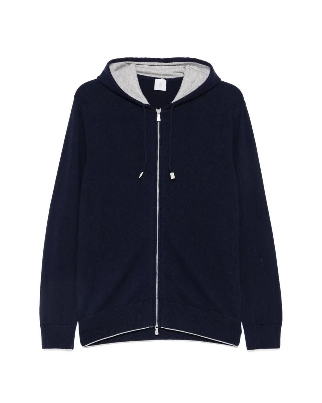 Eleventy Blue Zip-Up Hoodie for men