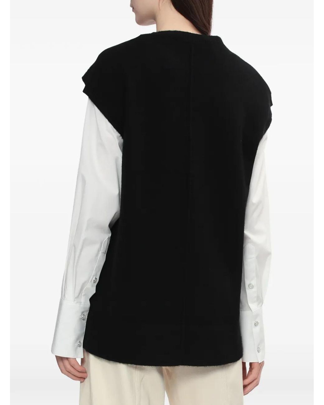 Helmut Lang Black Split Wool Vest
