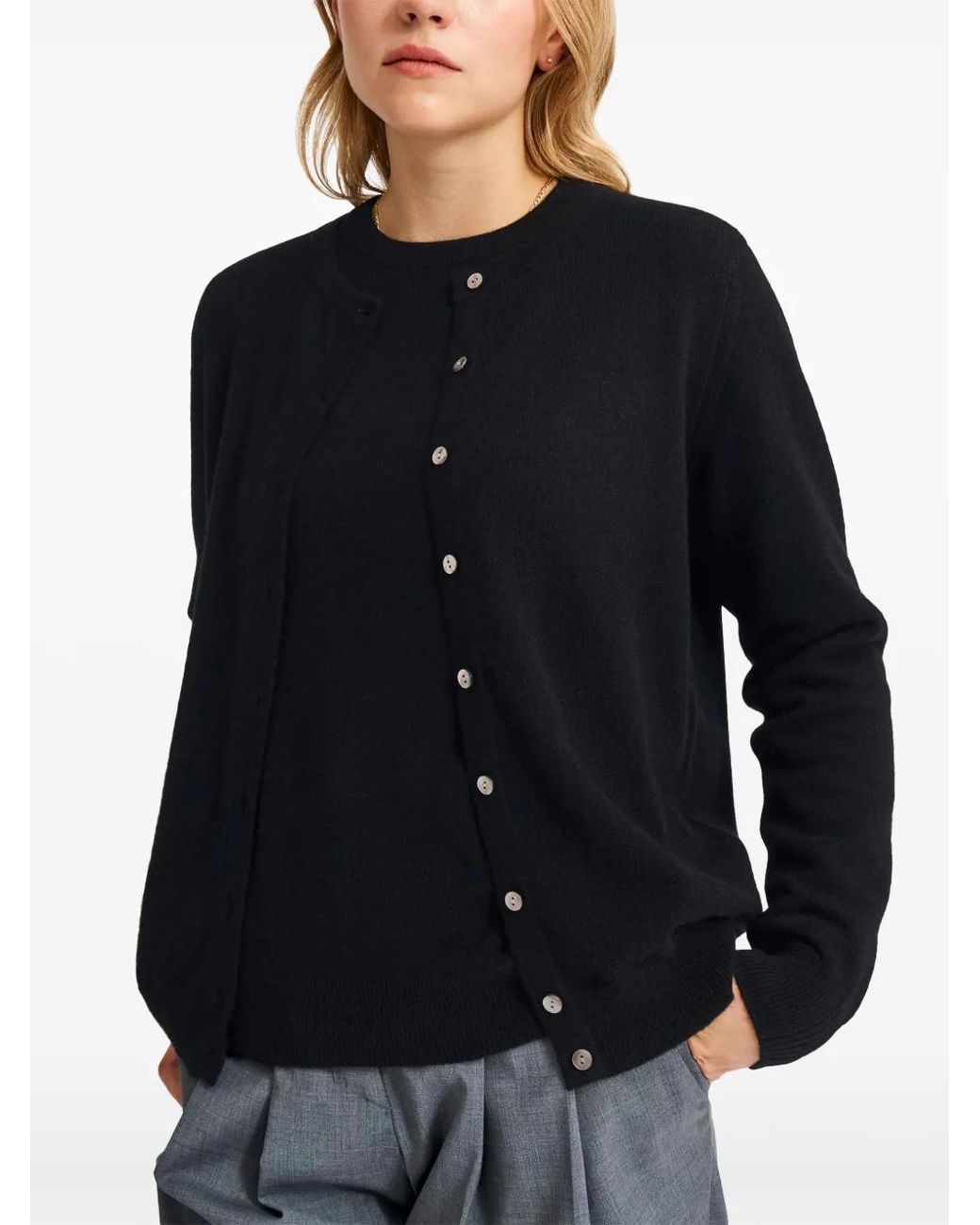 Pringle of Scotland Blue Round-Neck Cashmere Cardigan