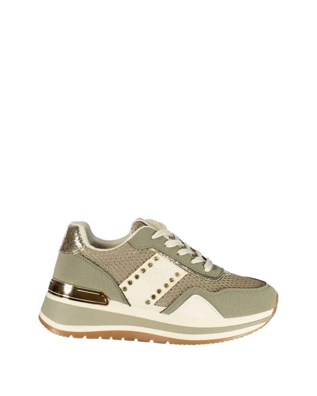 Laura Biagiotti Natural Embellished Panelled Sneakers