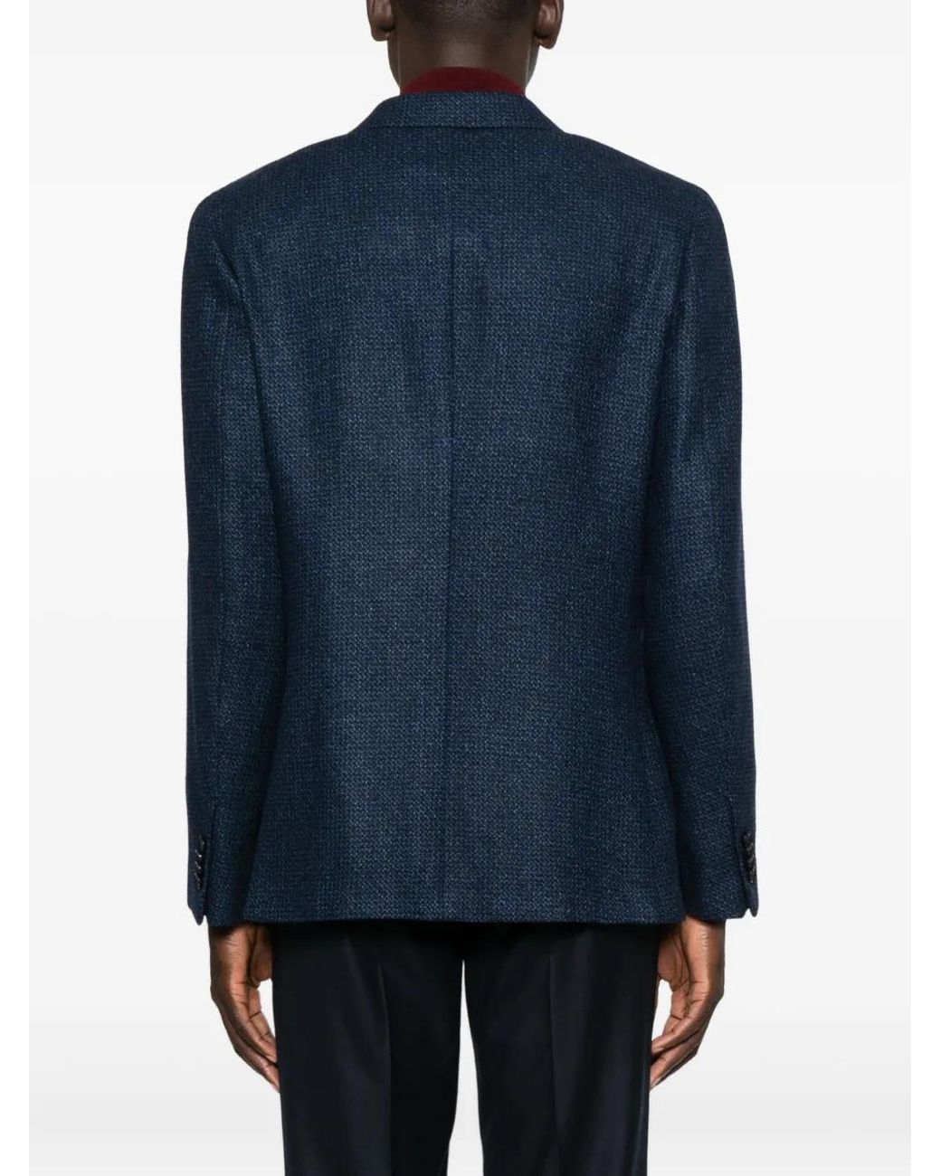 Zegna Blue Textured Blazer for men