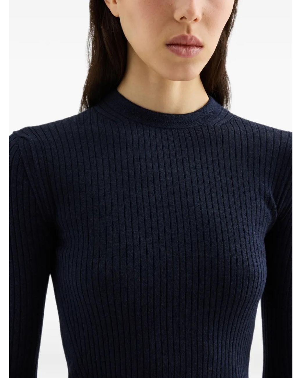 Jil Sander Blue Lightweight Wool Blend Sweater