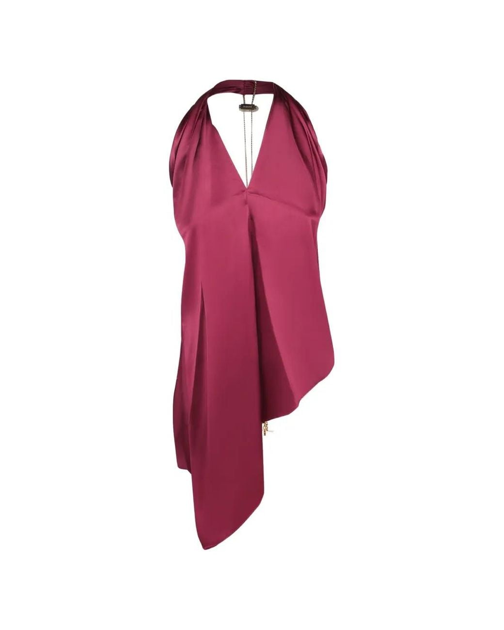 Danamé Red Odessa Asymmetric Draped Halterneck Blouse