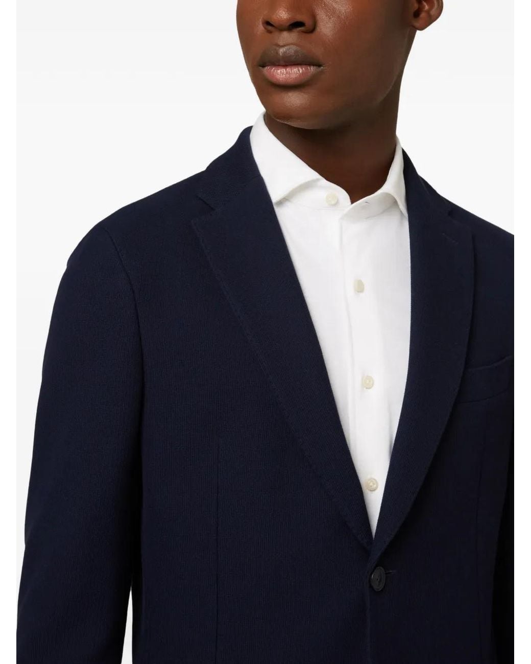 Boggi Blue Buttoned Long-Sleeve Blazer for men