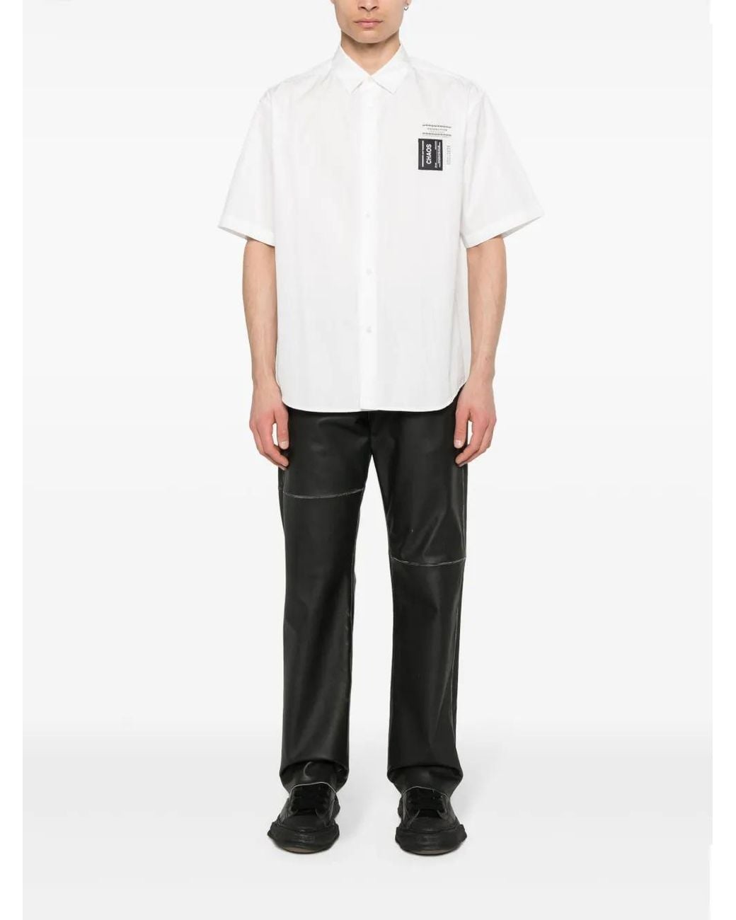Undercover White Logo-Patch Cotton Shirt for men