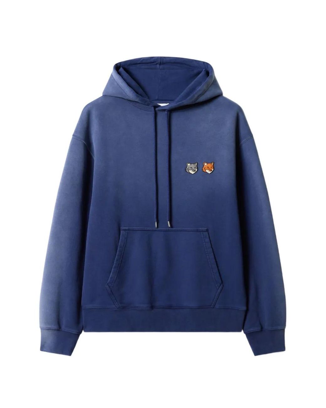 Maison Kitsuné Blue Double Fox Head Hoodie for men