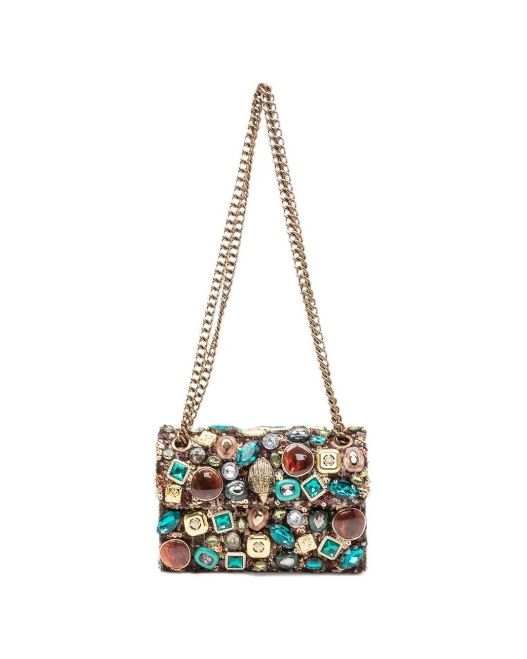Kurt Geiger White Mini Kensington Embellished Clutch Bag
