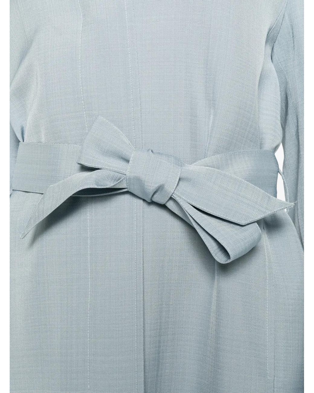 P.A.R.O.S.H. Blue Rania Long-Sleeve Belt Coat