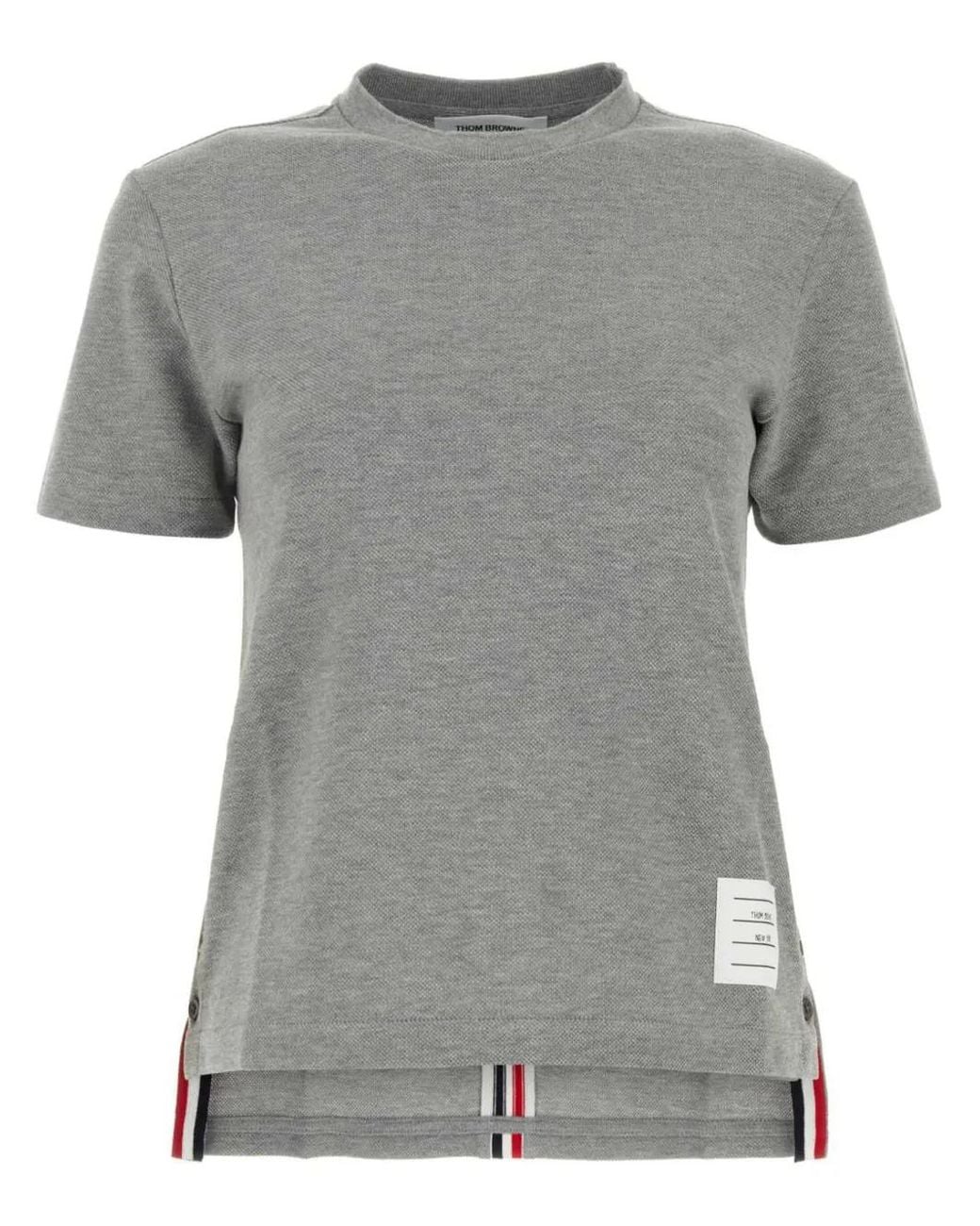 Thom Browne Gray Classic Piqué Stripe Tee