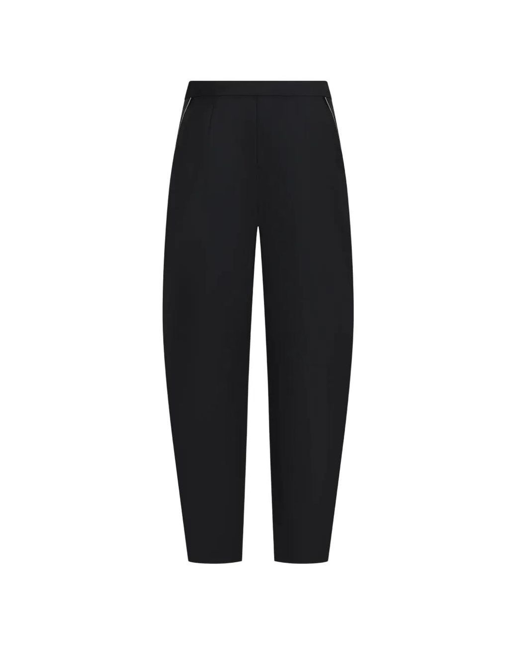 Karl Lagerfeld Black Barrel-Leg Zip Trousers