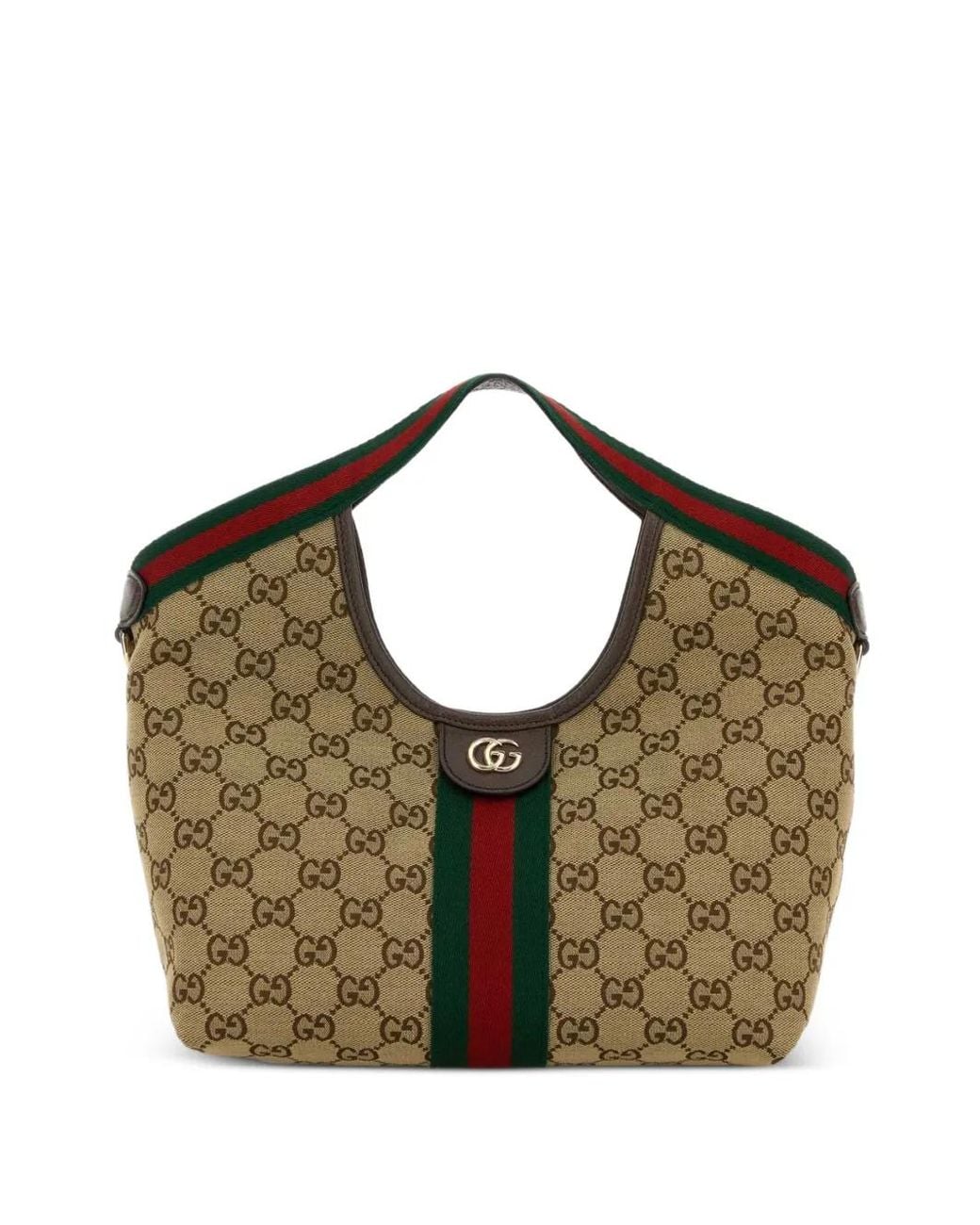 Gucci Green Small Giglio Monogram-Pattern Tote Bag
