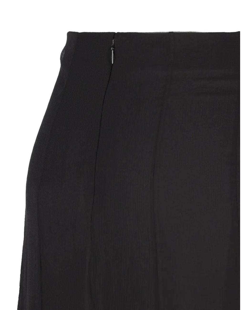 Chloé Black Silk Long Skirt