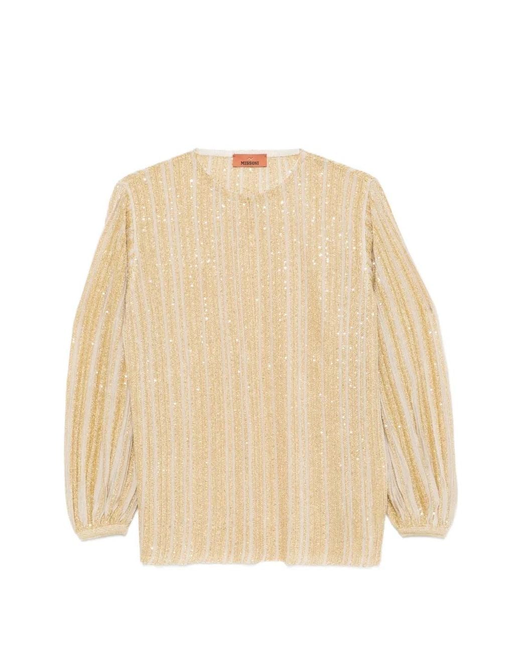 Missoni Natural Striped Keyhole Long-Sleeves