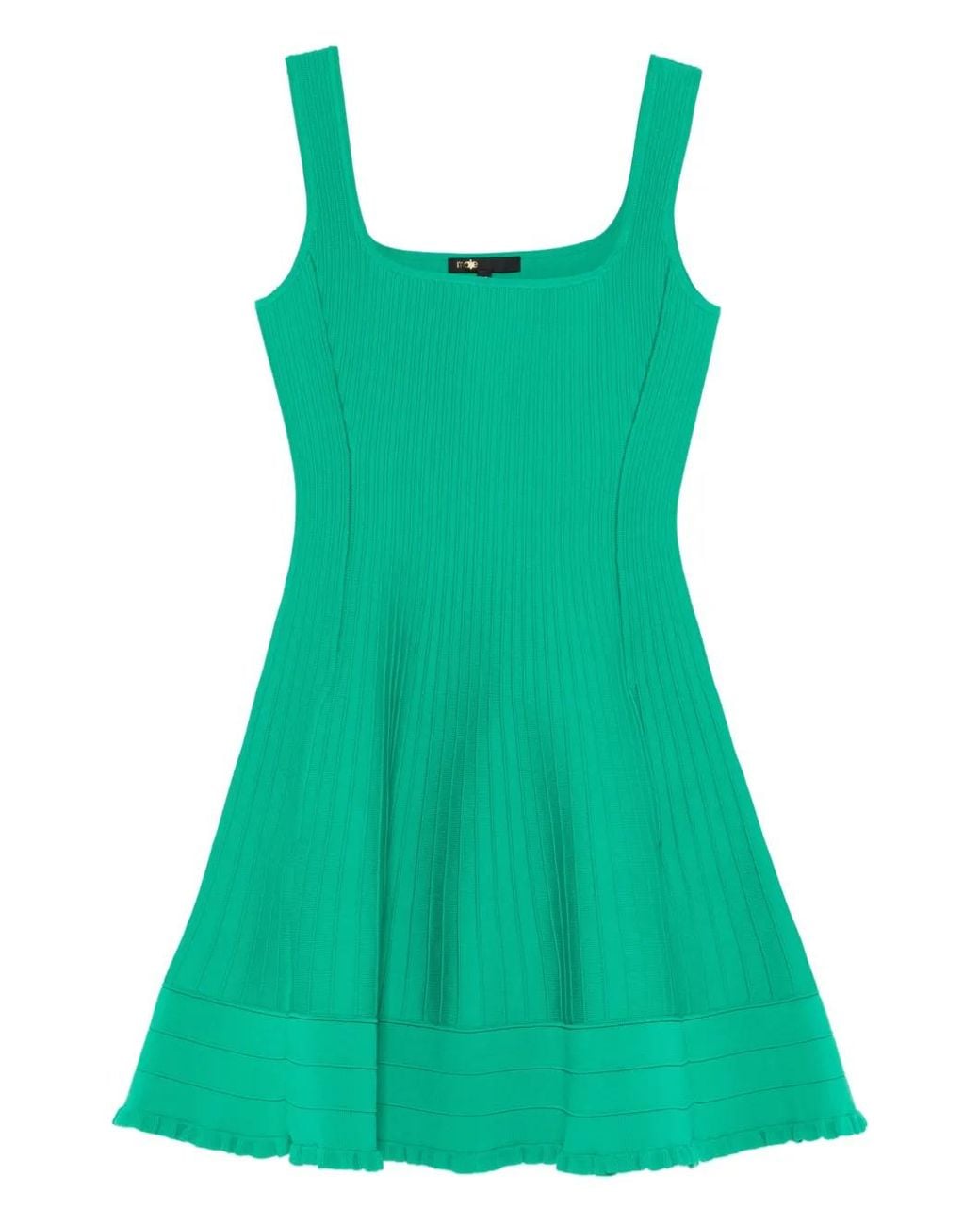 Maje Green Knit Skater Dress