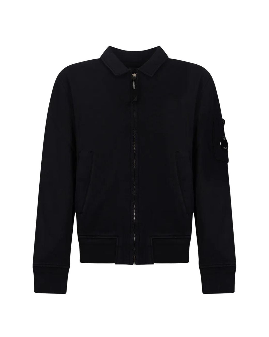 C P Company Blue Sweat À Détail Zippé for men
