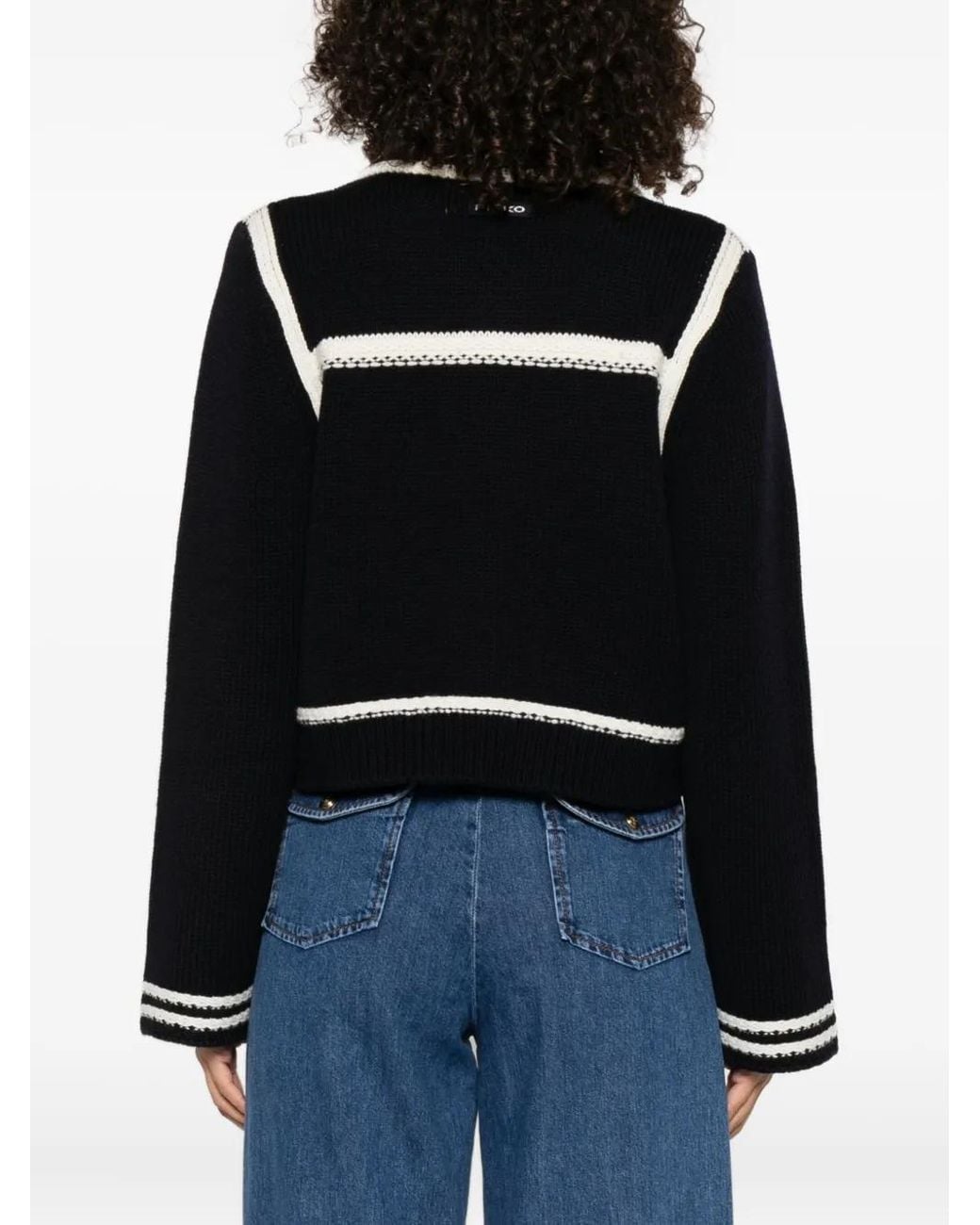 Pinko Black Sweaters Blu Bianco