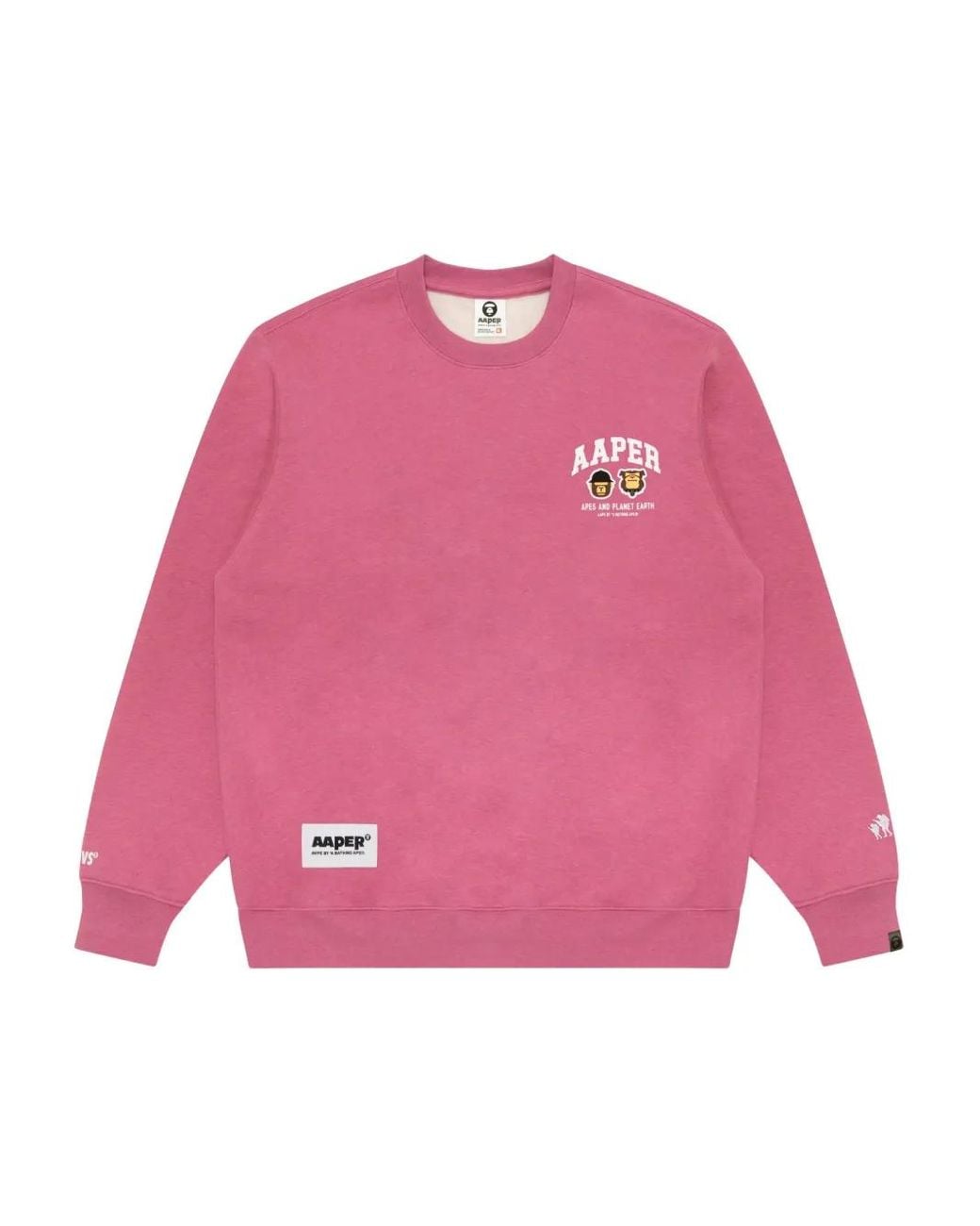 Aape By A Bathing Ape Pink Logo Crew-Neck Sweatshirt for men