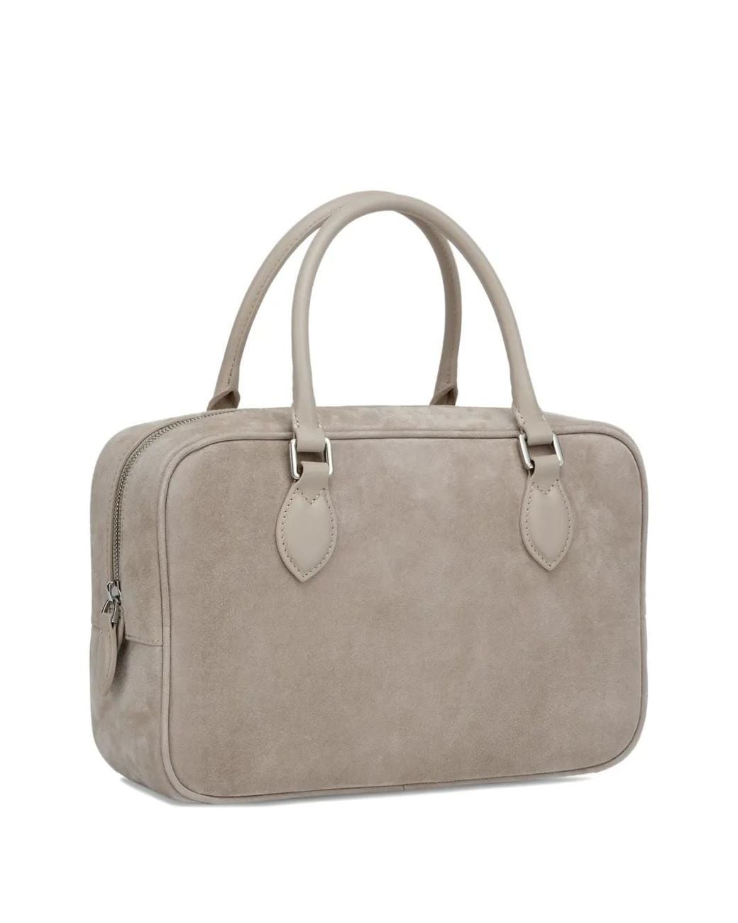 POTAMY Gray Medium Suede Tote Bag