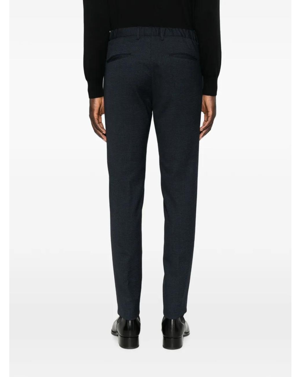 Incotex Blue Micro-Patterned Trousers for men