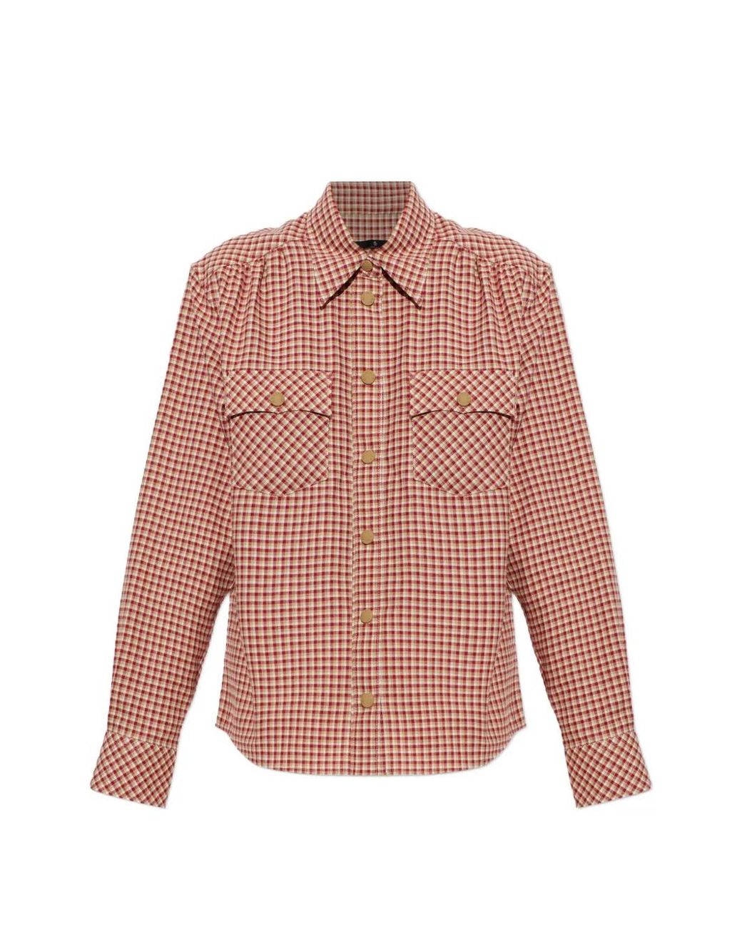 Moncler Pink Gingham-Check Shirt