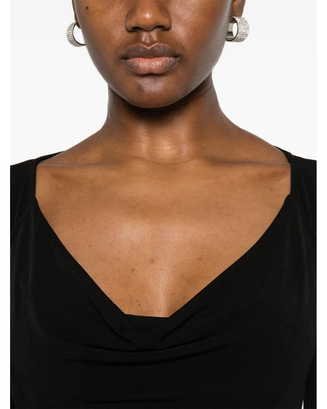 Patrizia Pepe Black Crepe Maxi Dress