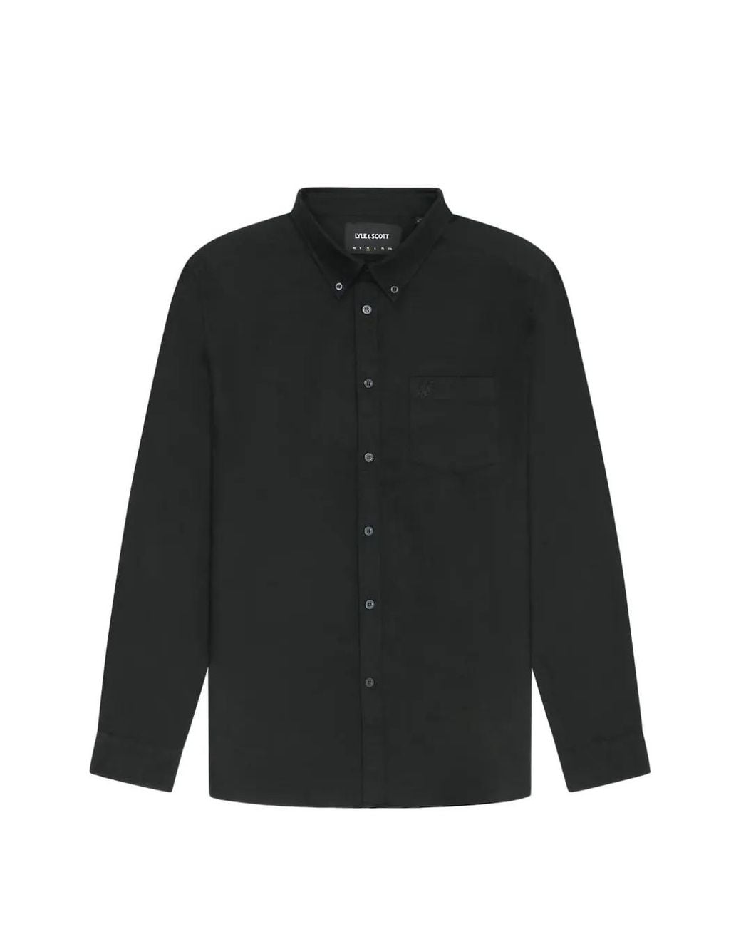 Lyle & Scott Black Cotton Oxford Shirt for men