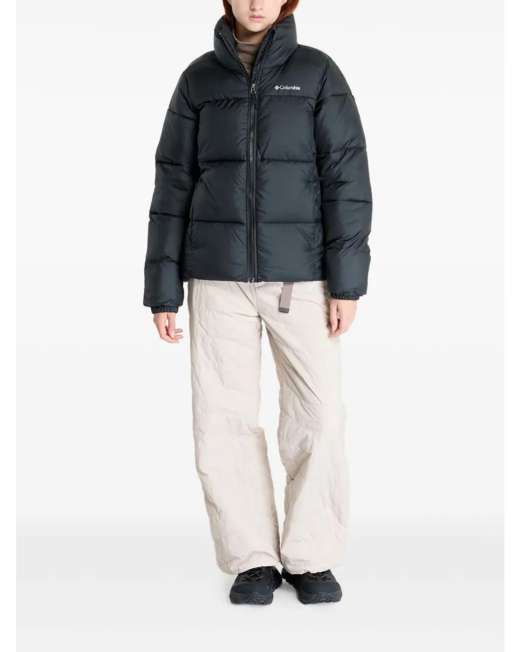 Columbia Blue Logo-Print Padded Jacket