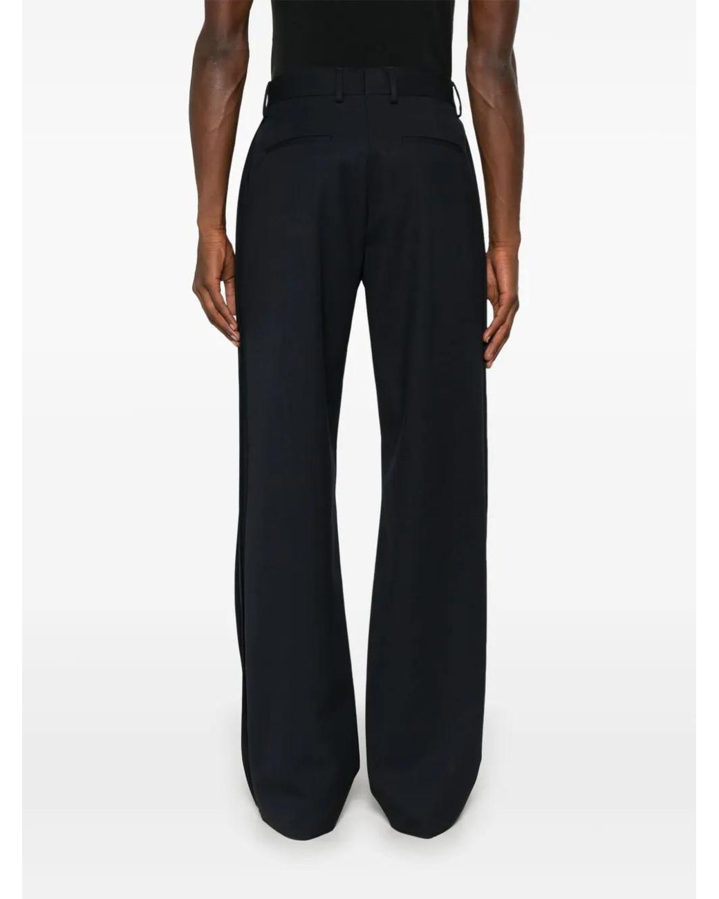 Fendi Blue Interlock Twill Pleated Trousers for men